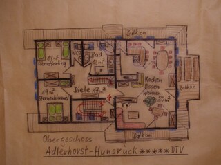 1. Plain of the holiday apartment in the upper floor.