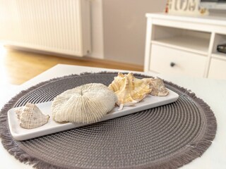 Gemütliches und helles Wohnzimmer mit integriertem Essbereich und schicker Küchenzeile