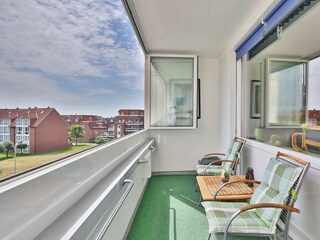 Balkon mit Meerblick - Fenster sind schließbar