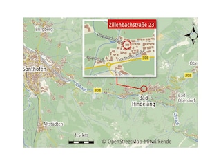 Die Lage unserer Wohnung in Bad Hindelang