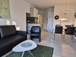 View to kitchen and table