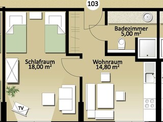 Grundriss Wohnung Nr. 103
