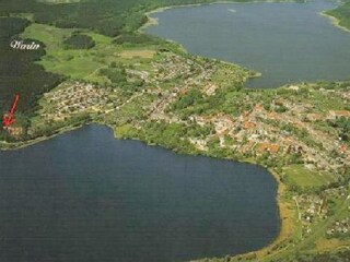 Aerial view with holiday village on Glammsee left