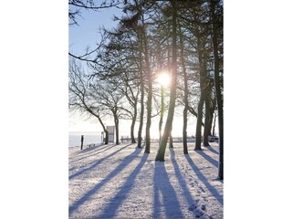 Schneespaziergang am Strand