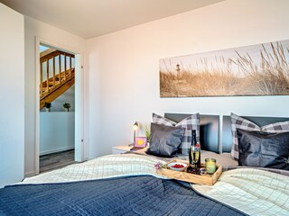 Schlafzimmer mit direktem Hafenblick