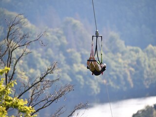 "Flying fox" over the Rappbodetalsperre