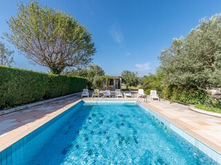 Sunloungers at the private Pool