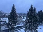 Aussicht vom Balkon bei Schnee