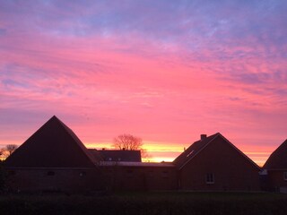 Sonnenaufgang überm " Üüs letj Föhr-Hüs"