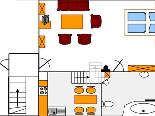 Grundriss Wohnung Twee, unterer Bereich