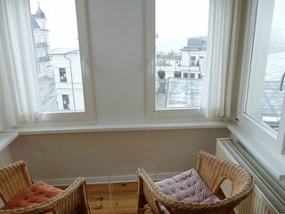 Wohn- bzw. Schlafzimmer mit Meerblick