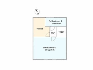 Obergeschoss. Dachschrägen sind kein Bestandteil der Grundrisszeichnung.