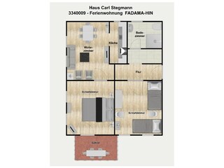 Appartamento per vacanze Juist Pianta del piano 33