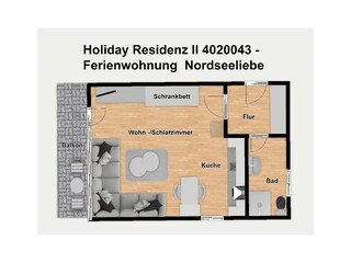 Apartamento de vacaciones Borkum Plano de planta 24