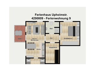 Apartamento de vacaciones Borkum Plano de planta 16