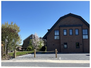 Einfahrt mit Parkflächen