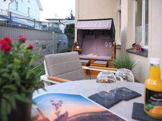 furnished terrace with your own beach chair