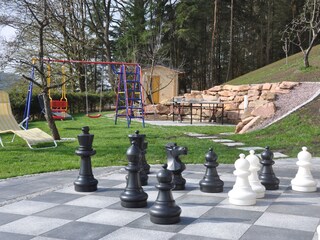 Blockhouse sauna and playground