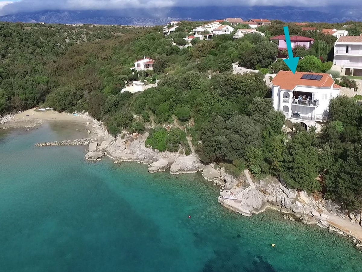 Villa by the sea, overlooking the bay with sandy beach