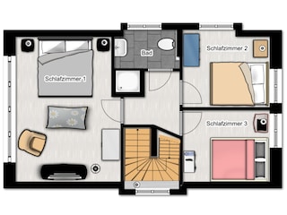 Vakantiehuis Duhnen Grondplan 42