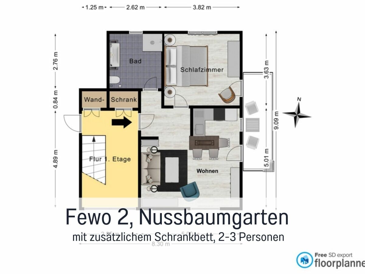 Grundriss Ferienwohnung 2