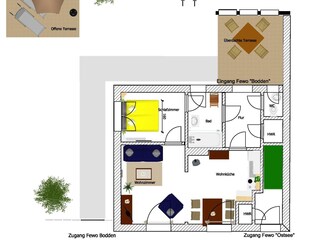 Grundriss Ferienwohnung Bodden