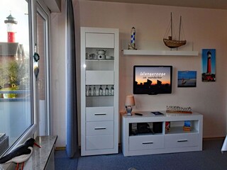 Wohnzimmer mit Leuchtturmblick