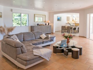 Living room with adjoining dining area