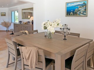 Dining room with adjoining open kitchen