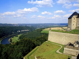 Blick von der Festung Königstein in das Elbtal