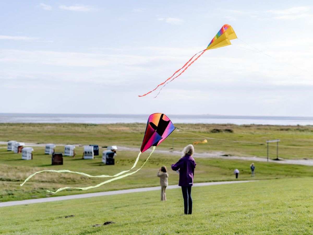 Drachensteigen lassen am Strand