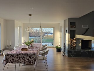 The morning light and view seen from the dining room.