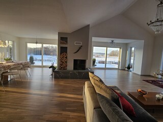 The living and dining room.