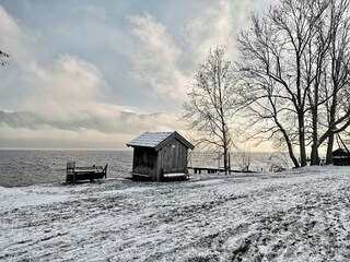 Winterspaziergang in am Strand.