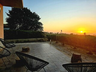 Chillout terrace with sunset