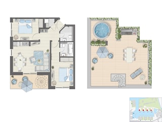 Grundriss Penthouse Premium - Dachgeschoss