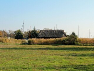 idyllische Ansicht auf den Hafen in Wieck