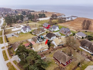Luftaufnahme Ferienhaus Nautic und den Hafen