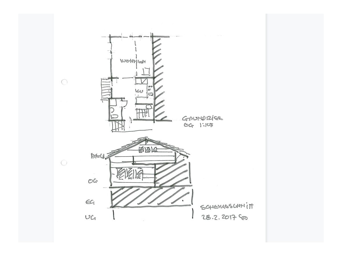 Grundriss Wohnung / Handzeichnung