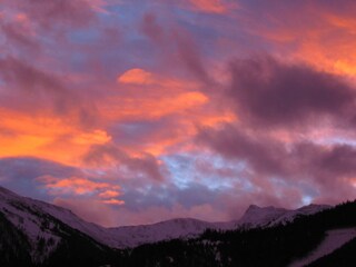 Alpenglühen erlebt auf Terrasse