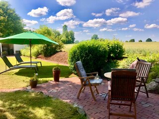 Terrace at the edge of the field