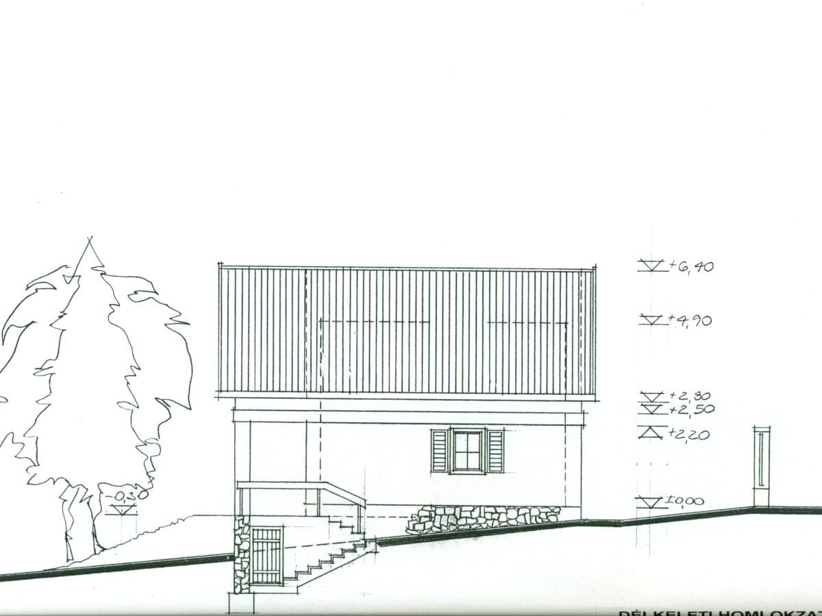 Seitenansicht des Hauses