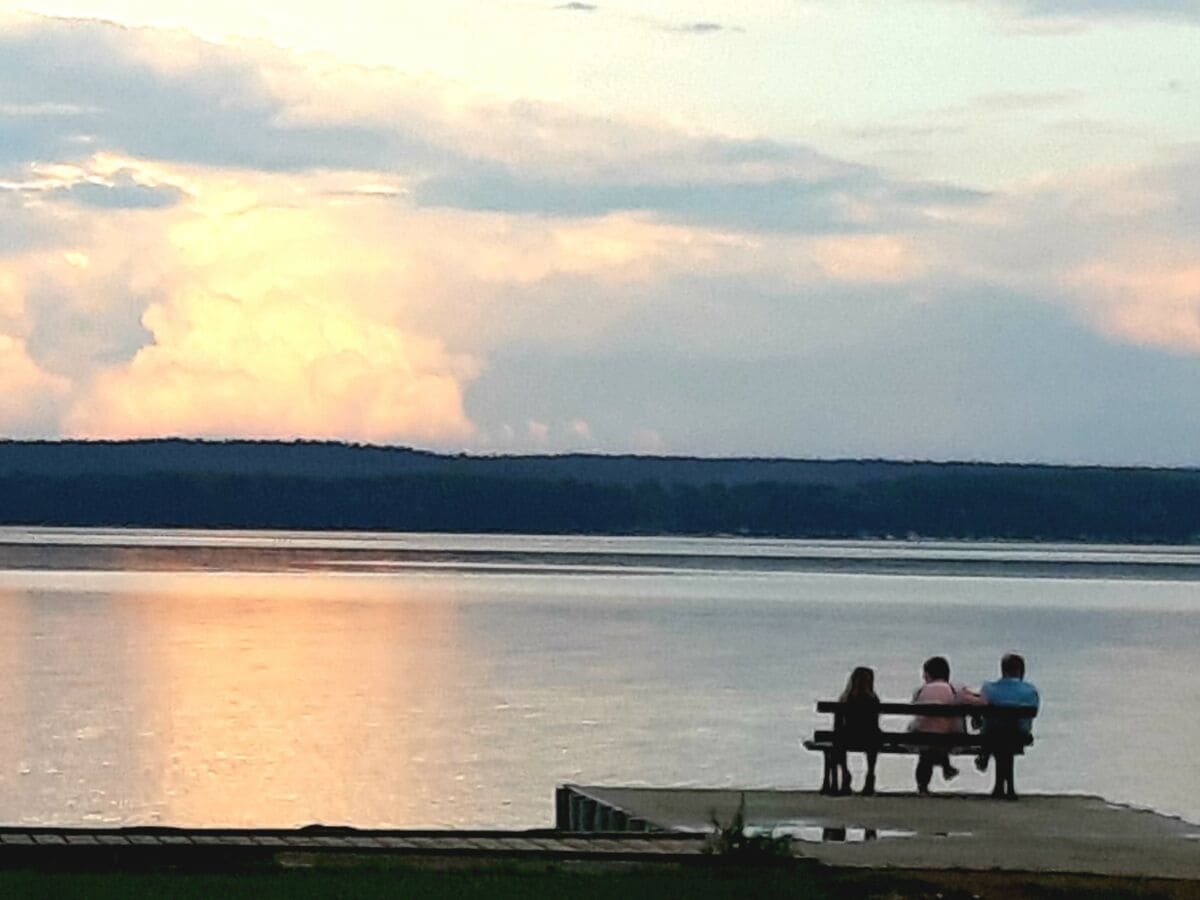 Abendstimmung an der Badestelle am Ferienhaus