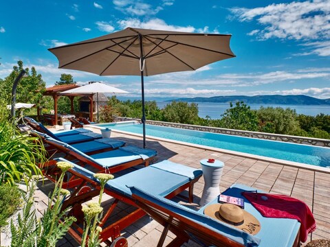 Appartamento per vacanze ELLA con piscina e accogliente terrazza con vista sul mare