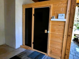 the sauna is right next to the entrance