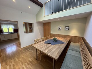 Dining room with gallery