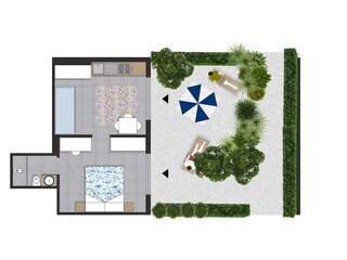 Vakantieappartement Marina di Campo Grondplan 44