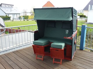 Strandkorb auf der Dachterrasse