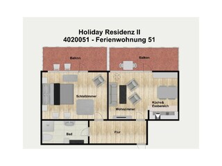 Appartamento per vacanze Borkum Pianta del piano 16