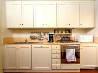 View of the kitchen cabinets layout